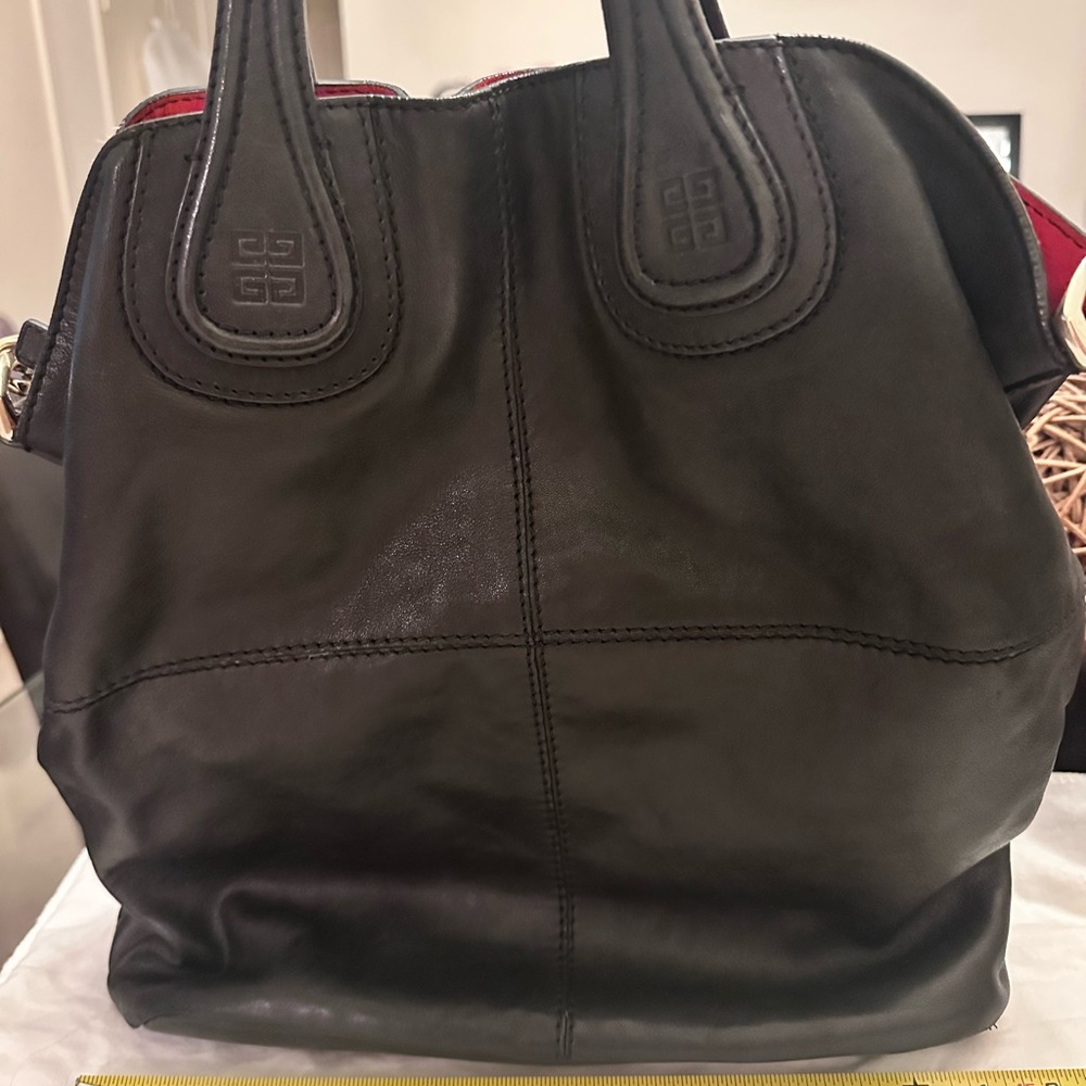 Givenchy Black Leather Tote with Curved Design